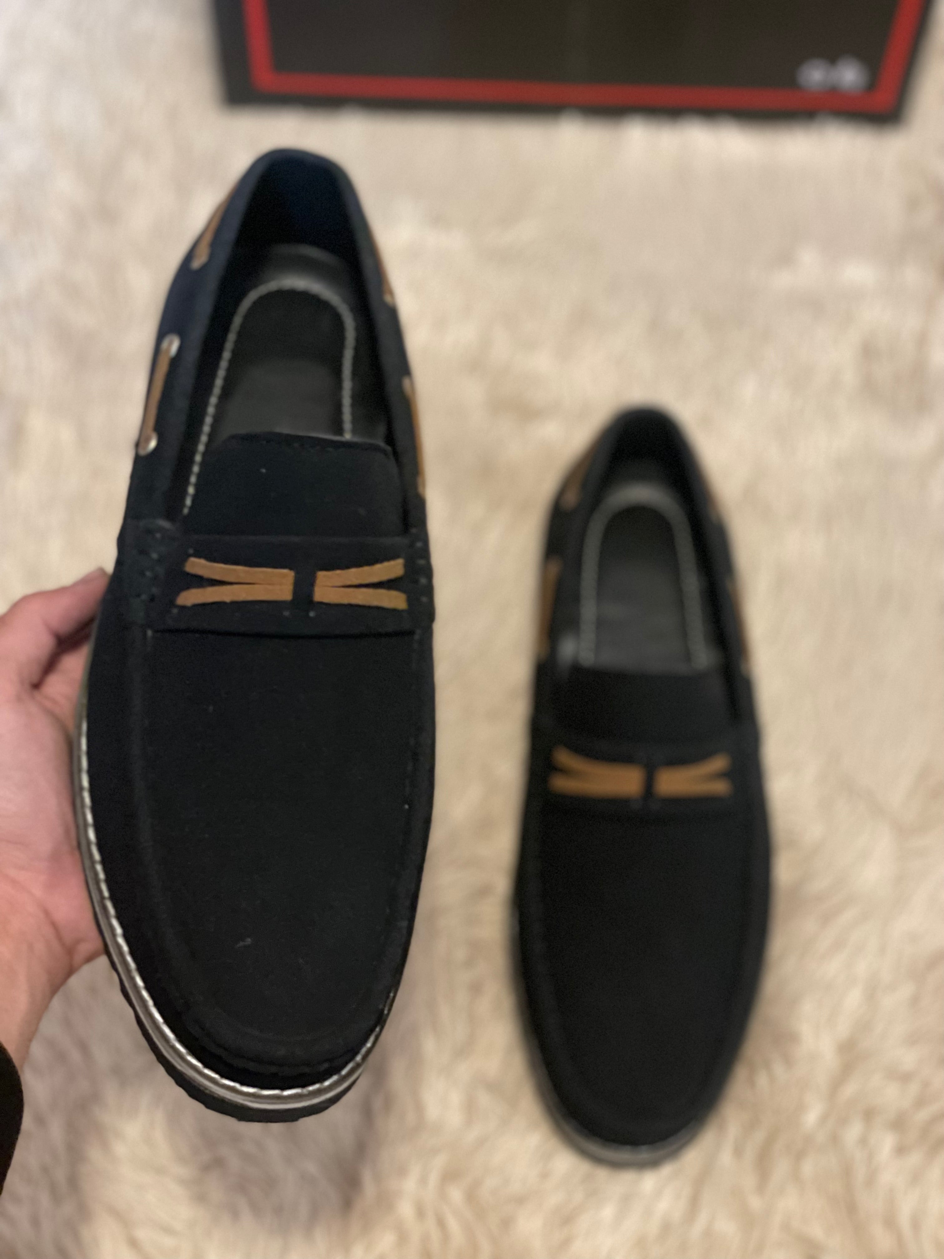 Black suede boot