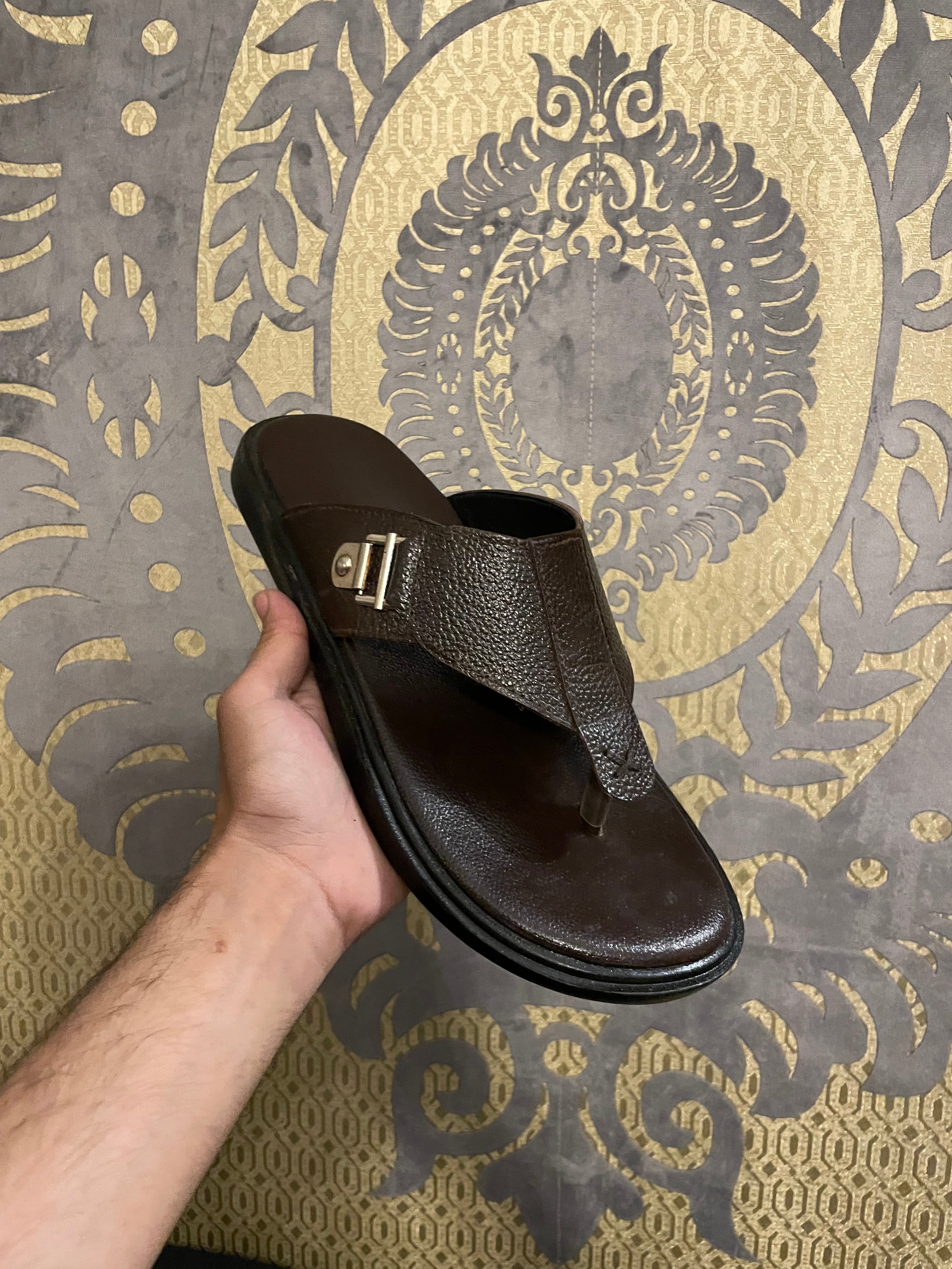 Leather slipper